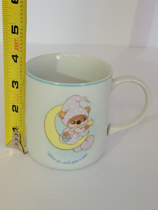 Other - SLEEP TIME Bear Wallace Berrie on Moon Ceramic Mug - Pastel Yellow & Light Blue